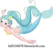 Cute Mermaid swimming Cute Mermaid swimming