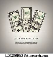 Money Graphic Made from Various Bil