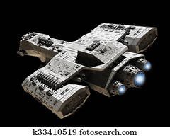 Spaceship on Black with Blue Engine Spaceship on Black with Blue Engine