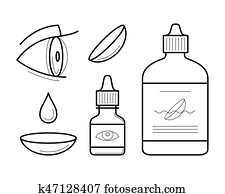 Vector eye contact lenses elements Vector eye contact lenses elements