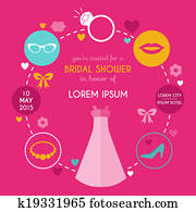 Wedding Bridal Shower Card - with place for your text - in vector Wedding Bridal Shower Card - with place for your text - in vector