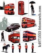 כמה, לונדון, images., וקטור, ילאסטרה