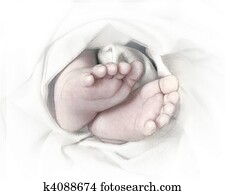 babyfuesschen, bleistift, skizze babyfuesschen, bleistift, skizze