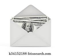 Dollars in envelope