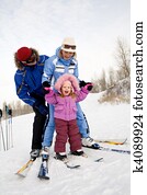 Family skiing Family skiing