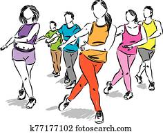 FITNESS ZUMBA DANCERS VECTOR ILLUSTRATION FITNESS ZUMBA DANCERS VECTOR ILLUSTRATION