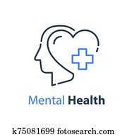 Mental health, human head, psychological help, psychiatry concept Mental health, human head, psychological help, psychiatry concept