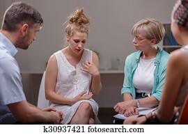 participar, em, grupo, terapia, sessão