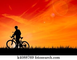 Silhouette of the biker Silhouette of the biker