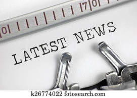 Typewriter detailed macro closeup typing text Latest News, large Typewriter detailed macro closeup typing text Latest News, large