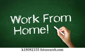 Work From Home Chalk Illustration Work From Home Chalk Illustration