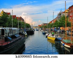 canal, em, copenhaga