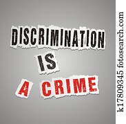 discrimination is a crime poster.