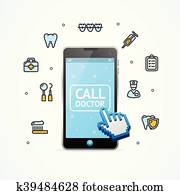 Doctor Call. Vector Doctor Call. Vector