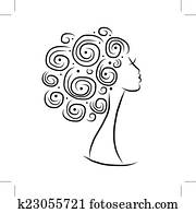 frauenkopf, silhouette, für, dein, design