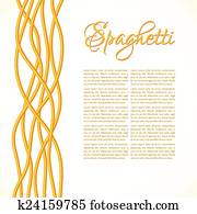 realistisch, verdreht, spaghetti, pasta,, senkrecht, zusammensetzung realistisch, verdreht, spaghetti, pasta,, senkrecht, zusammensetzung