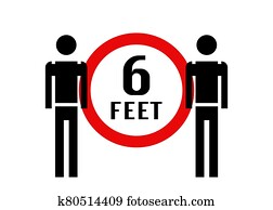 Social Distancing Icon Vector Illustration isolated on white background. Distance between people 6 feet apart Social Distancing Icon Vector Illustration isolated on white background. Distance between people 6 feet apart