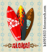 Vector illustration of surf boards Vector illustration of surf boards
