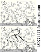 Birds and birdbath maze Birds and birdbath maze
