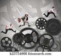 Business people difficult career Business people difficult career