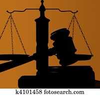 judges court gavel silhouette on blue background judges court gavel silhouette on blue background