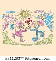 Meeting a couple man and woman