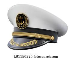 Navy captain hat isolated on white background Navy captain hat isolated on white background