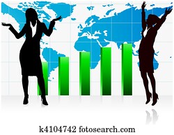 negócio, gráfico, com, modelos