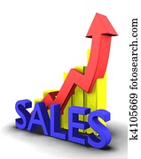 Statistics graphic with sales word Statistics graphic with sales word