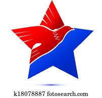 American flag-eagle star logo American flag-eagle star logo