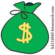 bag of money with dollar sign on front