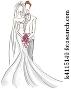 Bride and Groom Sketch Bride and Groom Sketch