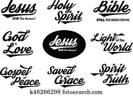 christliche, typographie, schriftzug, vektor, satz christliche, typographie, schriftzug, vektor, satz