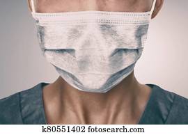 COVID-19 Coronavirus mask Doctor wearing preventive PPE COVID-19 Coronavirus mask Doctor wearing preventive PPE