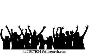 dançar, pessoas, silhuetas