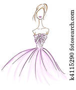 Madchen In Kleid Skizze Stock Illustration K Fotosearch