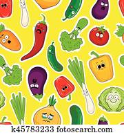 漫画 トマト かわいい 特徴 顔 Sticker クリップアート 切り張り イラスト 絵画 集 K Fotosearch