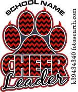 cheerleader paw print cheerleader paw print