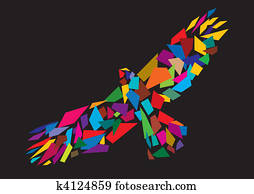 Colorful abstract bird flying Colorful abstract bird flying