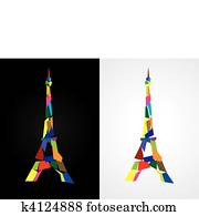 Eiffel tower abstract - Paris, Fran Eiffel tower abstract - Paris, Fran
