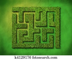 green grass maze