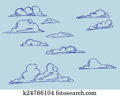 hand-drawing, עננים