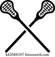 palillos de lacrosse, cruzado
