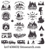 summer, camp., vektor, illustration., begriff, für, hemd, oder, logo,, print,, briefmarke, oder, tee. summer, camp., vektor, illustration., begriff, für, hemd, oder, logo,, print,, briefmarke, oder, tee.