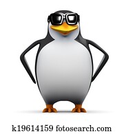 3d Cool penguin 3d Cool penguin