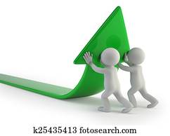 3d, pequeno, pessoas, -, seta