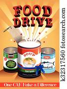 alimento, conduzir, cartaz