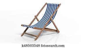 Beach chair on white background. 3d illustration