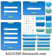 Colorful web template with forms, bars and buttons. Colorful web template with forms, bars and buttons.