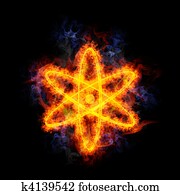 Fiery atom. Fiery atom.